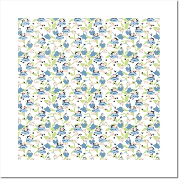 Rabbit Tea Party Pattern IV Wall Art by FlinArt